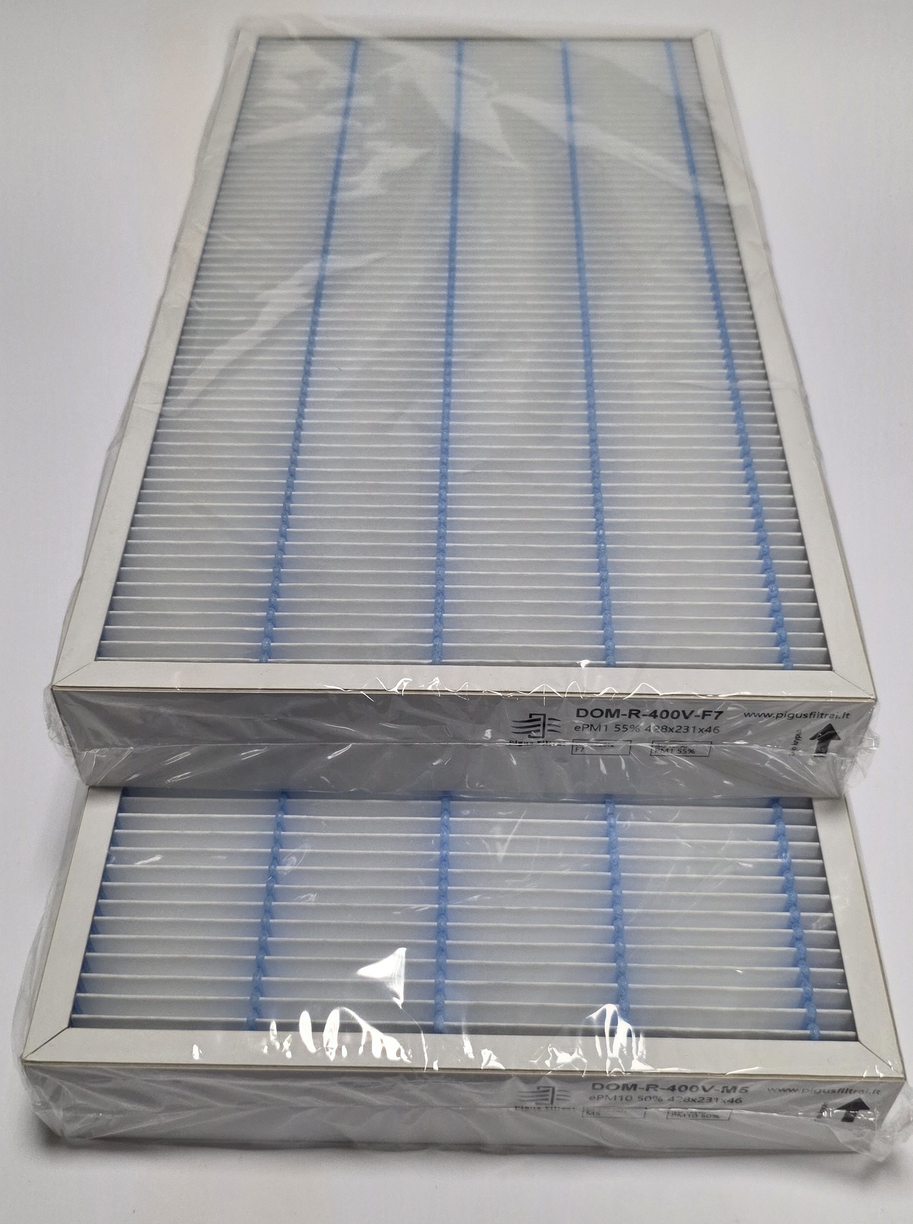 Filtrų komplektas Komfovent Domekt R 400 V M5 + F7 (428×231×46 mm)